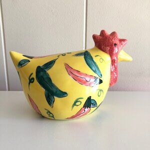 Vintage Yellow Ceramic Rooster Decor